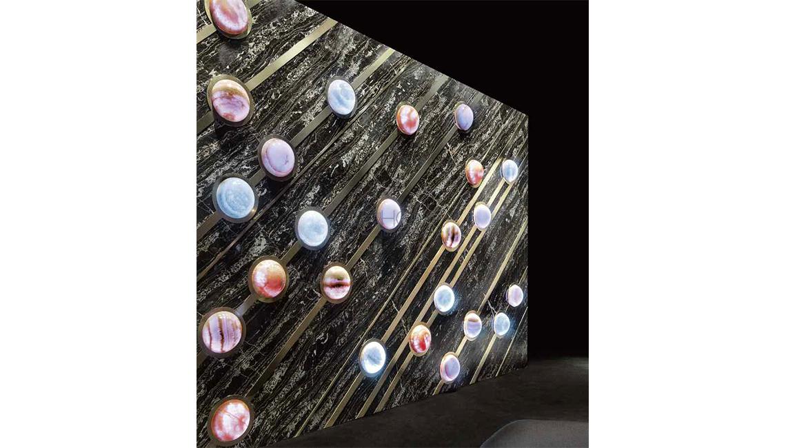 cabochon 装饰大理石墙