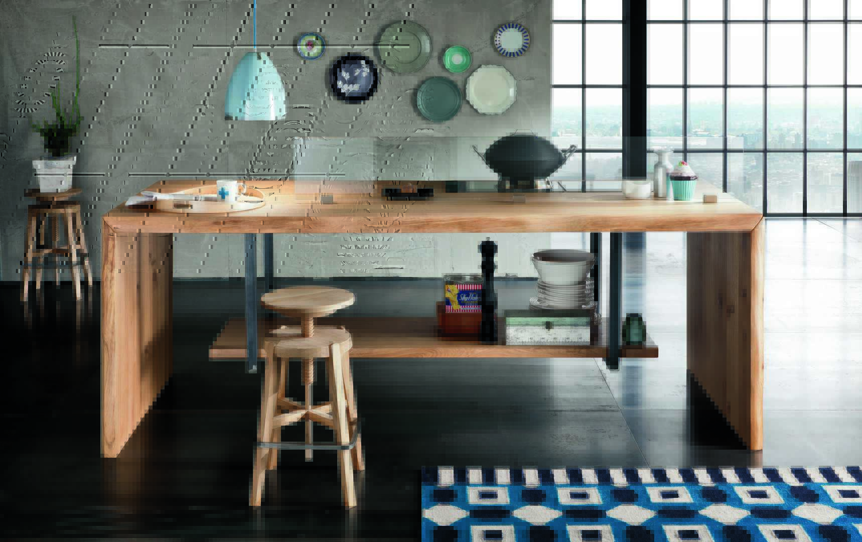 kitchen 60 mm thick 长餐桌