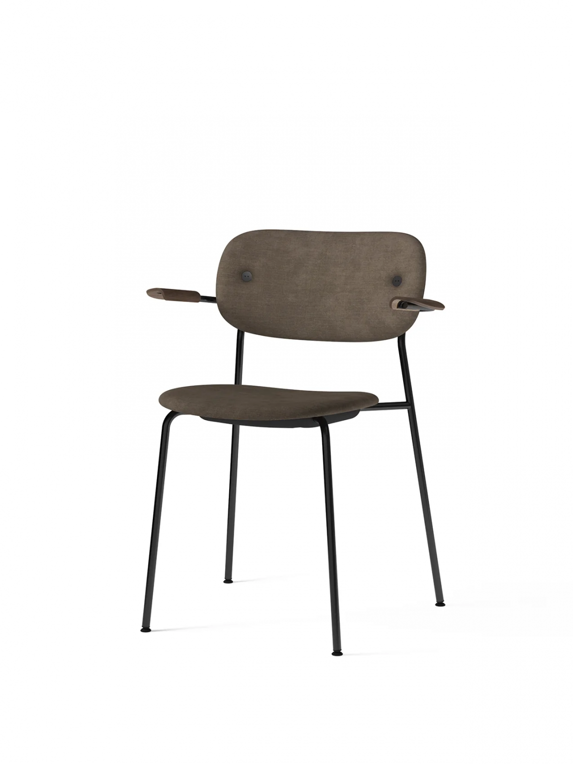 MENUCo upholstered seat with armrest, Black餐椅