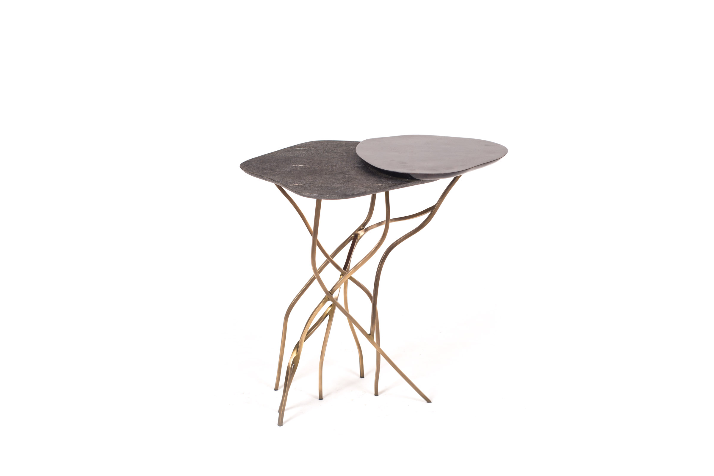 R&Y AugoustiFloating Acacia Side Table Double边几